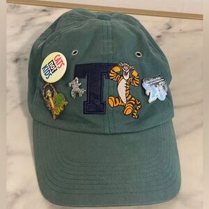 Vintage 90s Disney Tigger Green Embroidered Adjustable Baseball Cap and Pins